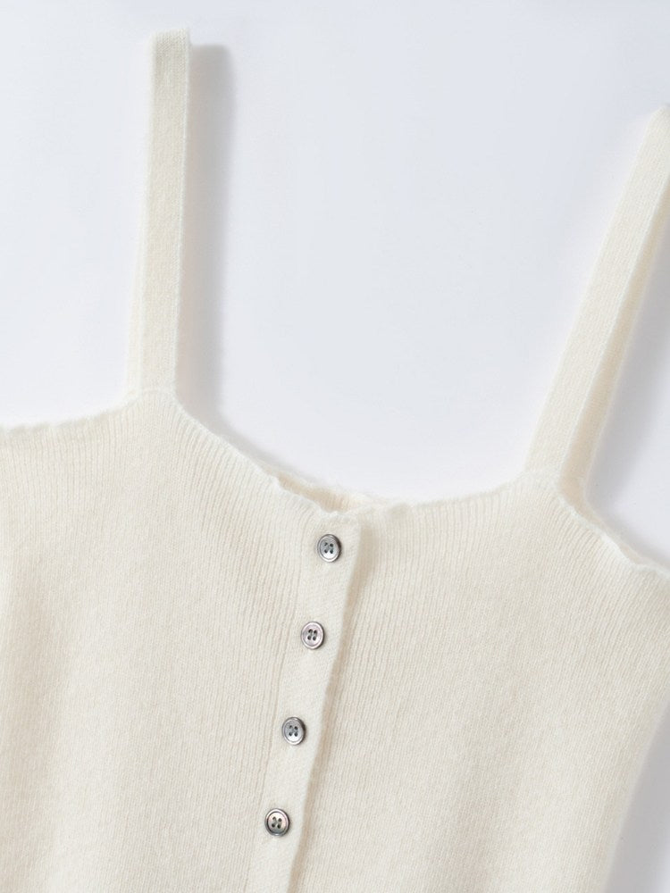 Malenya - Button-Front Cashmere Top | The Cashmere Studio