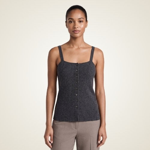 Malenya - Button-Front Cashmere Top | The Cashmere Studio