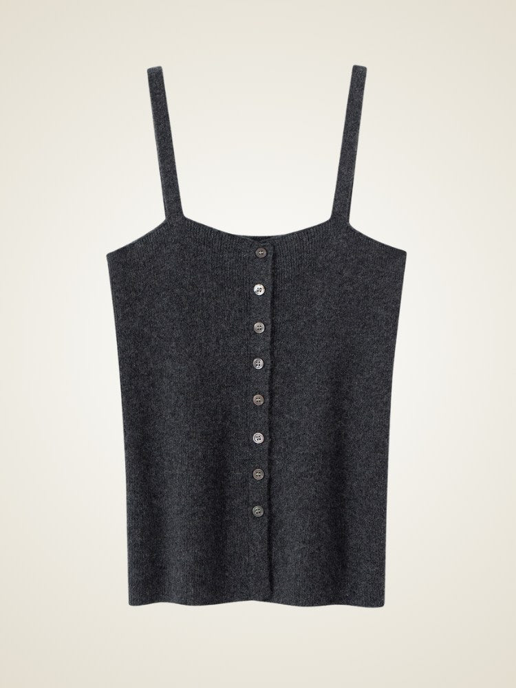 Malenya - Button-Front Cashmere Top | The Cashmere Studio