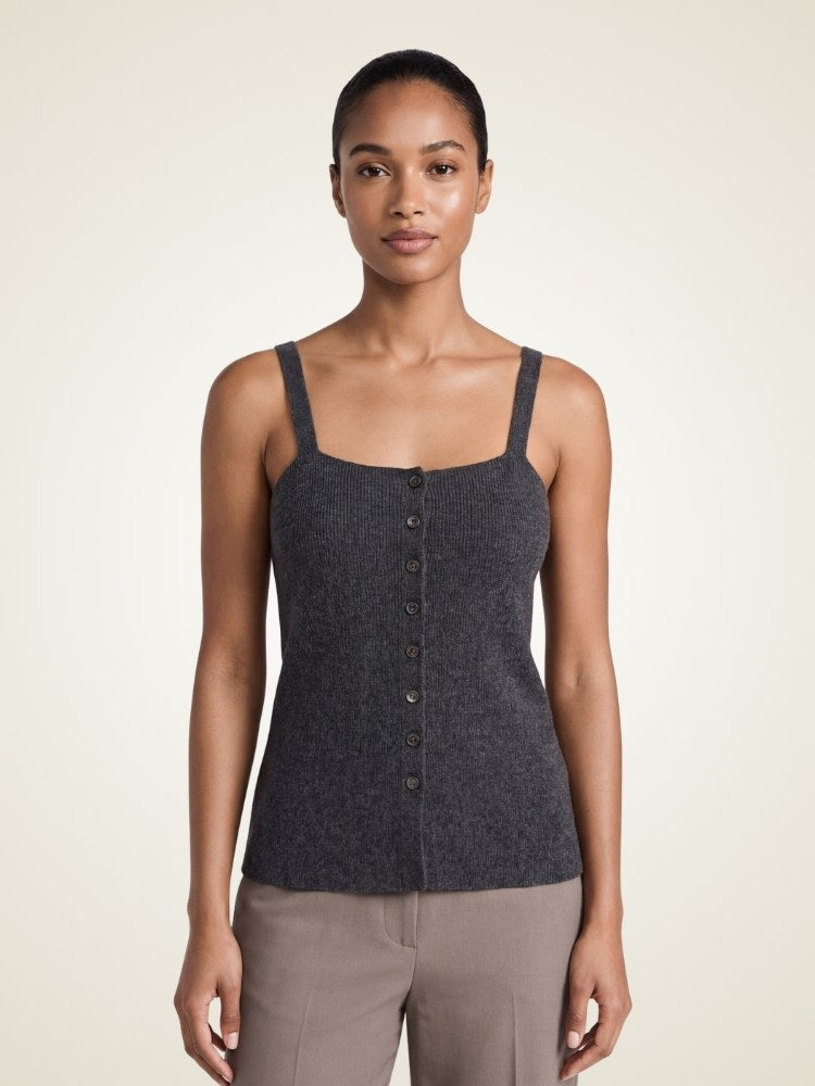 Malenya - Button-Front Cashmere Top | The Cashmere Studio