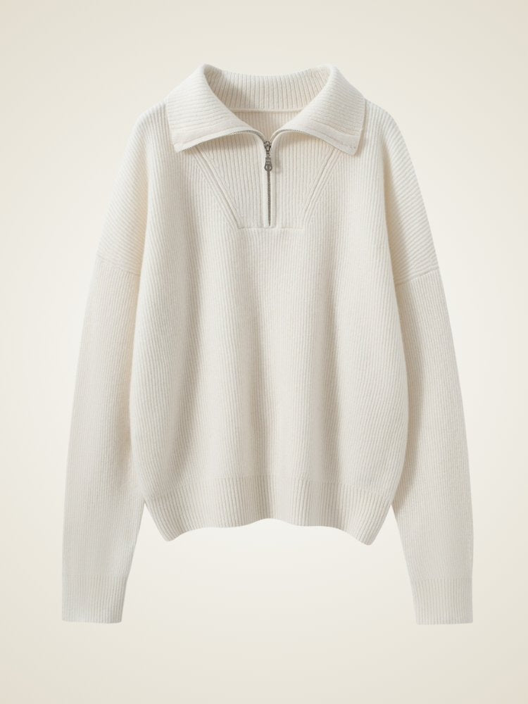 Isavelle - Half Zip Cashmere Sweater | The Cashmere Studio