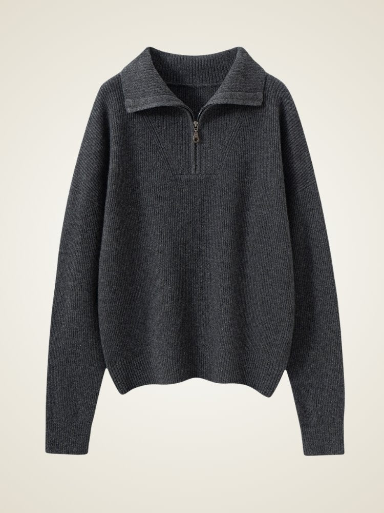Isavelle - Half Zip Cashmere Sweater | The Cashmere Studio