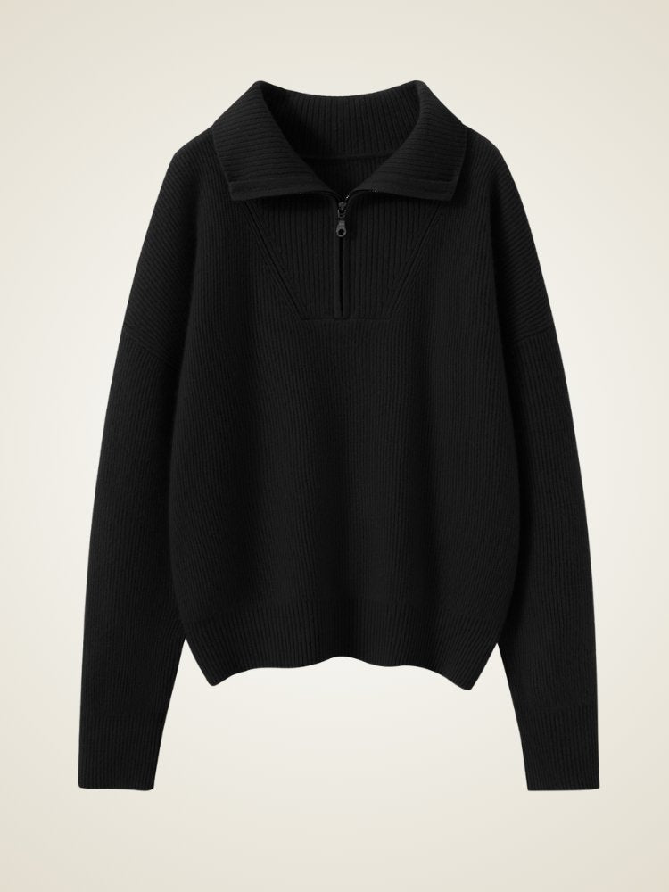 Isavelle - Half Zip Cashmere Sweater | The Cashmere Studio