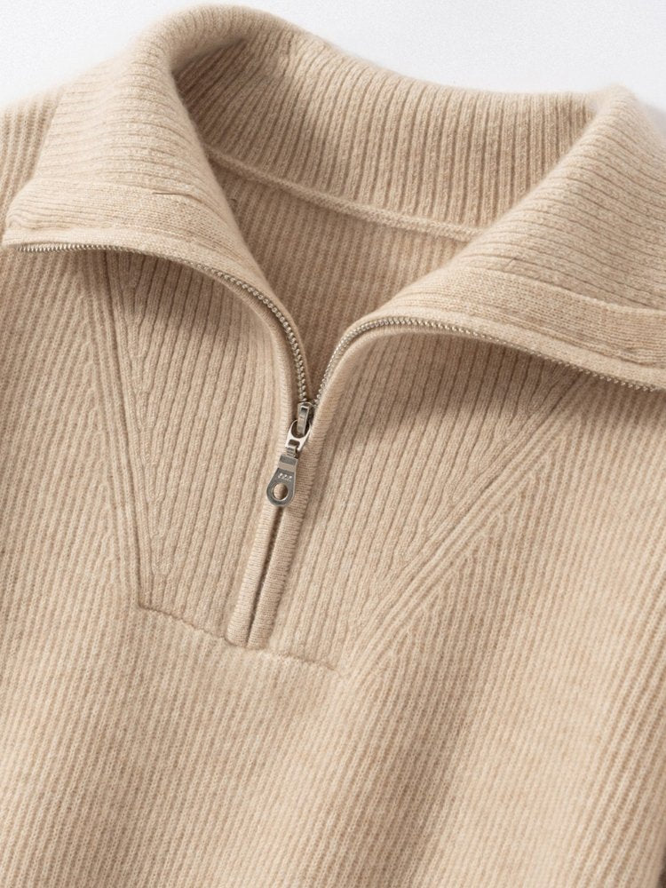 Isavelle - Half Zip Cashmere Sweater | The Cashmere Studio