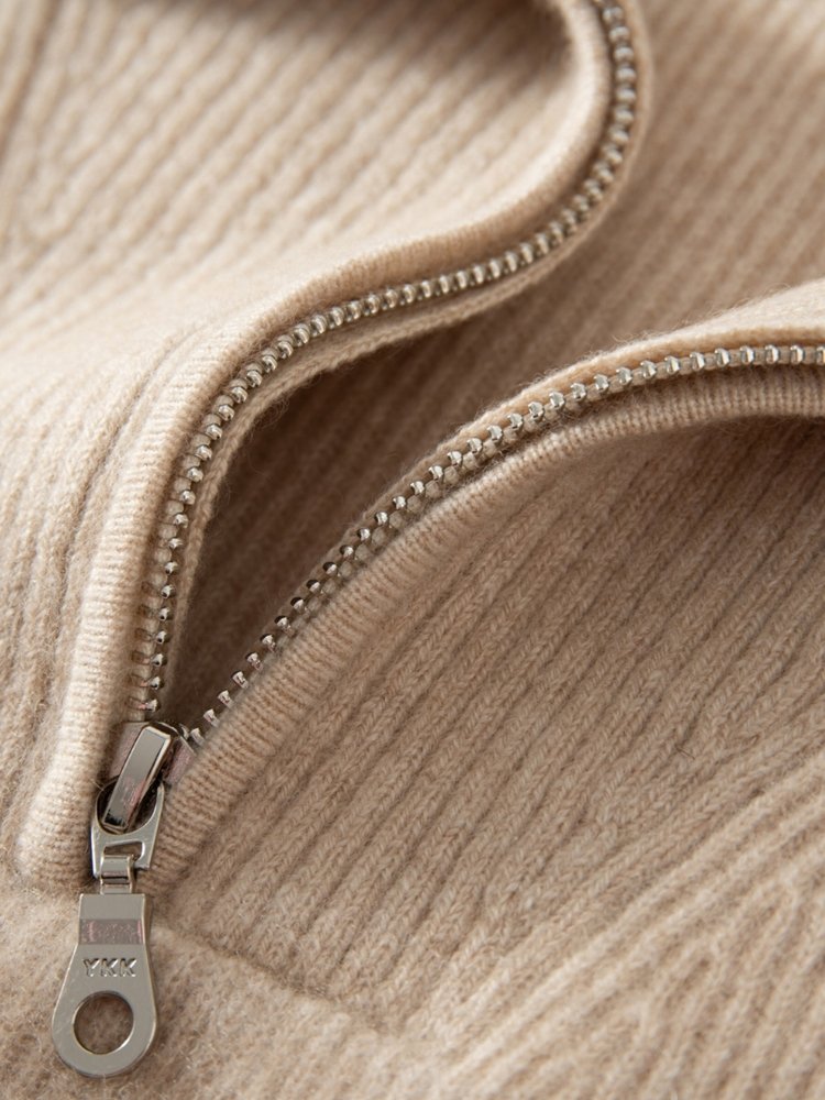 Isavelle - Half Zip Cashmere Sweater | The Cashmere Studio