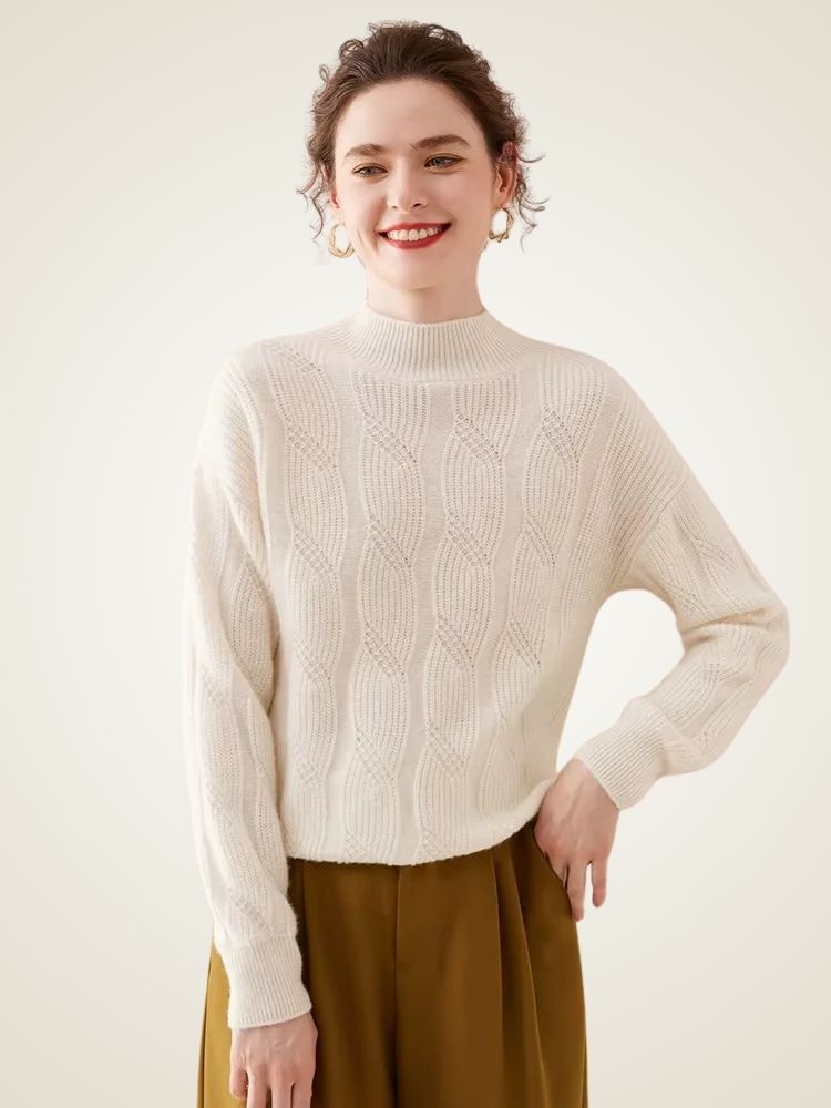 Sophie - Mock Neck Cashmere Sweater