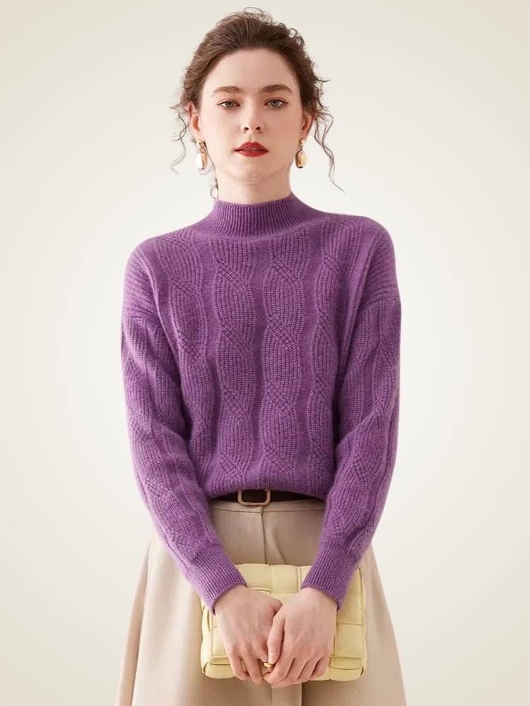 Sophie - Mock Neck Cashmere Sweater