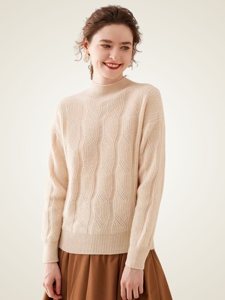 Sophie - Mock Neck Cashmere Sweater