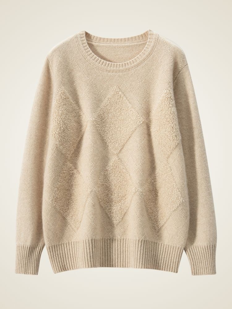 Nathaniel -  Diamond Knit Cashmere Sweater | The Cashmere Studio