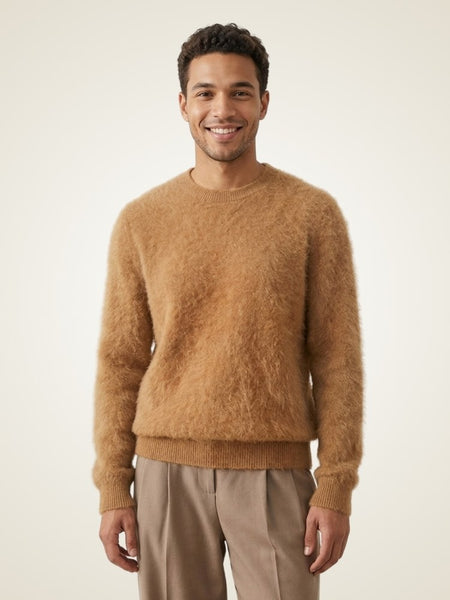 Alaric - Brushed Crewneck Cashmere Sweater | The Cashmere Studio