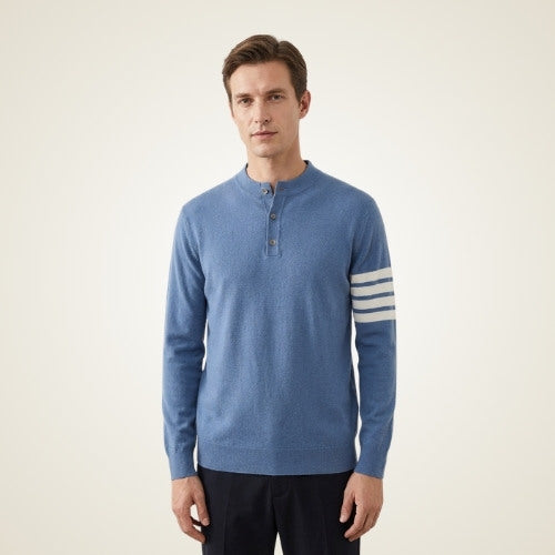 Edison - Cashmere Henley Sweater | The Cashmere Studio