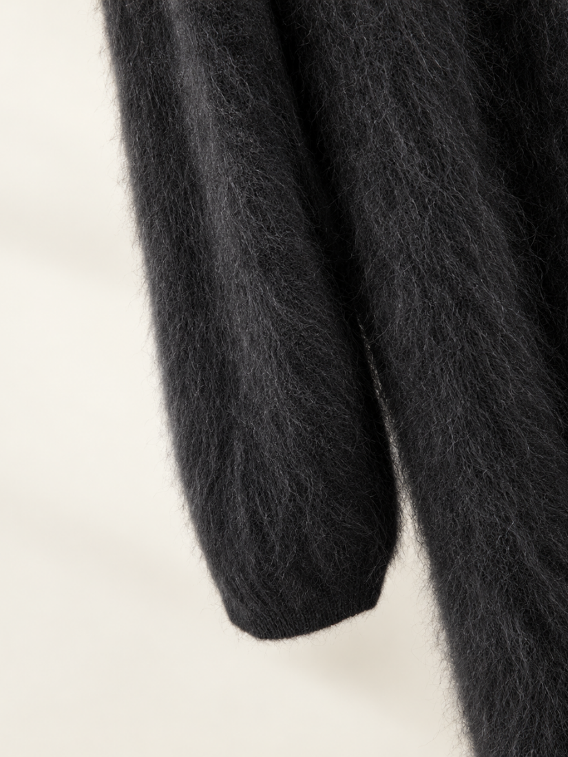 Saralyth — Black Open-Front Cashmere Maxi Cardigan | The Cashmere Studio