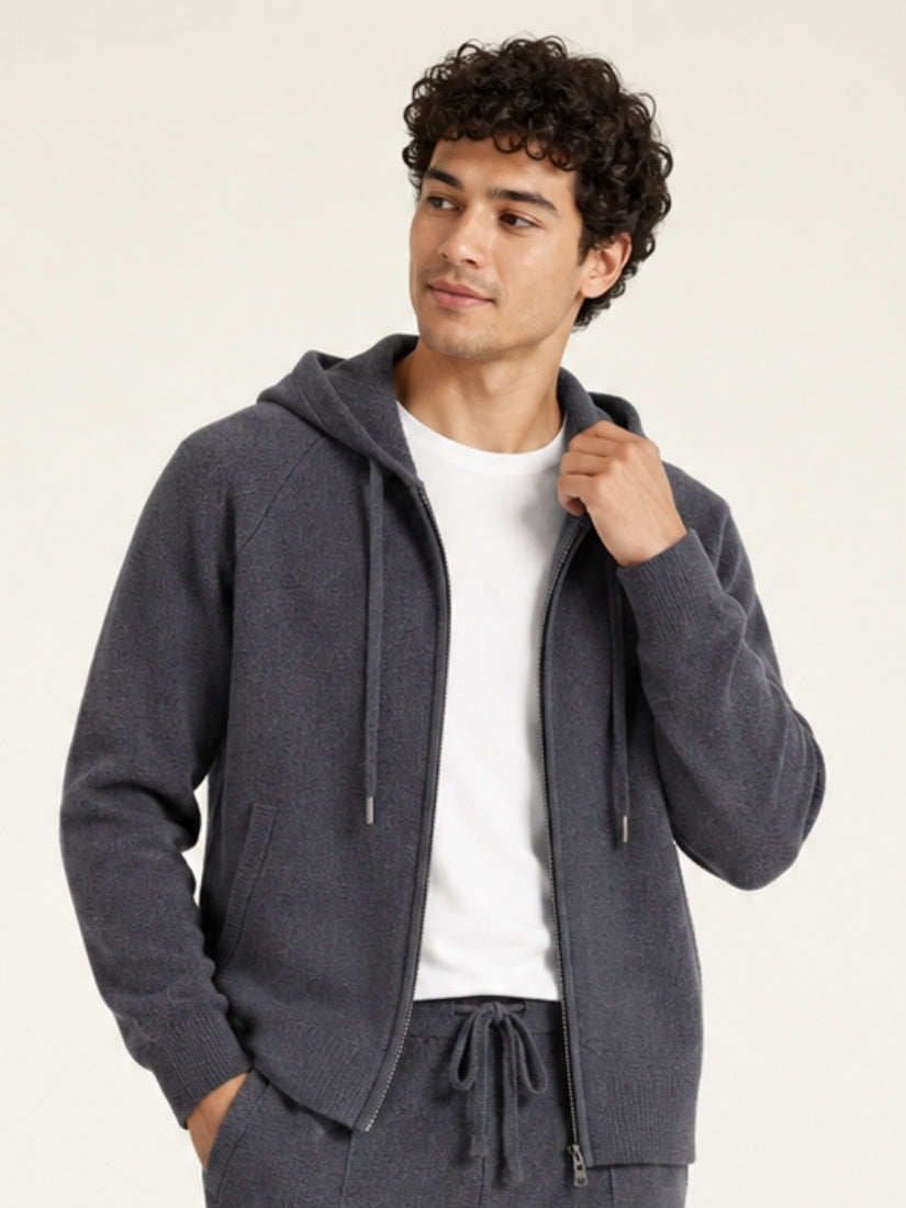 Aurian — Zip-Up Cashmere Hoodie Cardigan