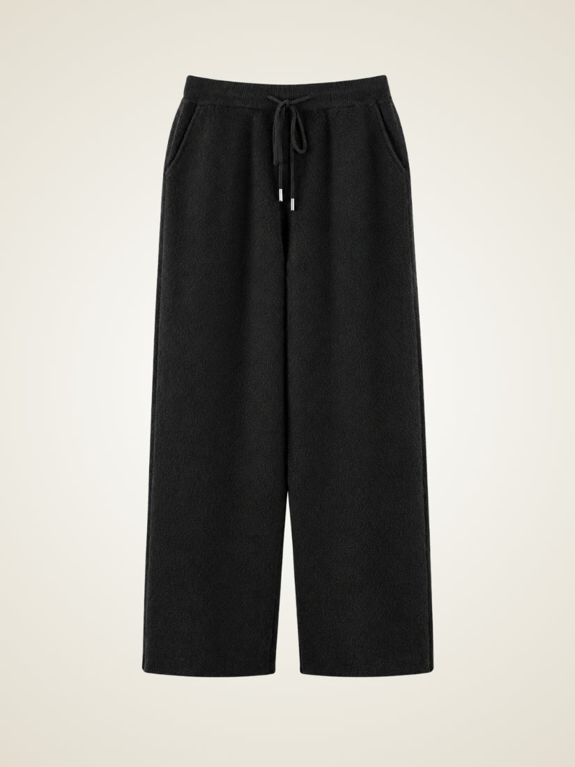 Draven — Black Wide-Leg Cashmere Pants | The Cashmere Studio