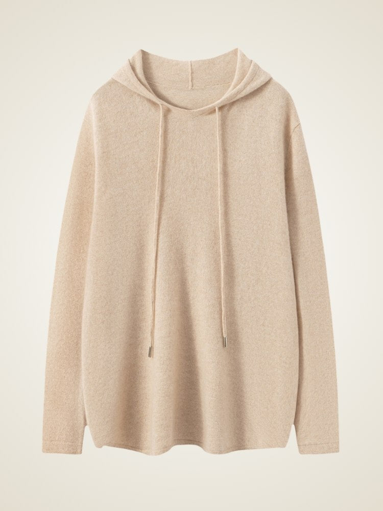 Sarevia - Drawstring Hooded Cashmere Sweater