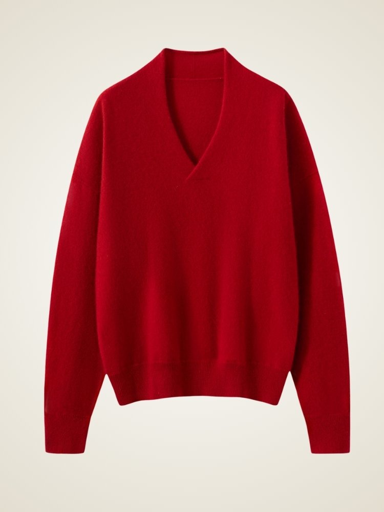 Miravelle - V-neck Cashmere Sweater | The Cashmere Studio