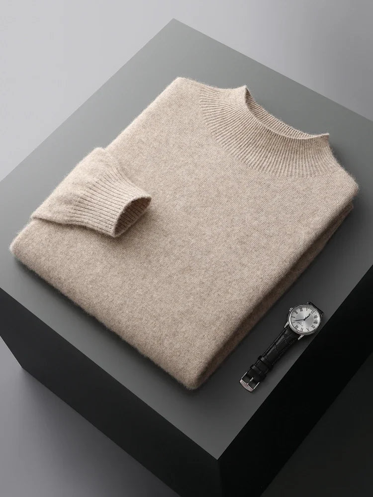 Aaron - Camel Crewneck Cashmere Sweater | The Cashmere Studio