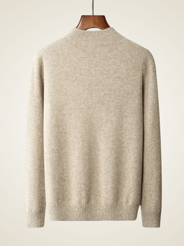 Aaron - Camel Crewneck Cashmere Sweater | The Cashmere Studio