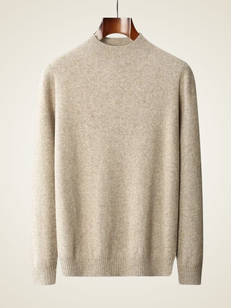 Aaron - Camel Crewneck Cashmere Sweater | The Cashmere Studio