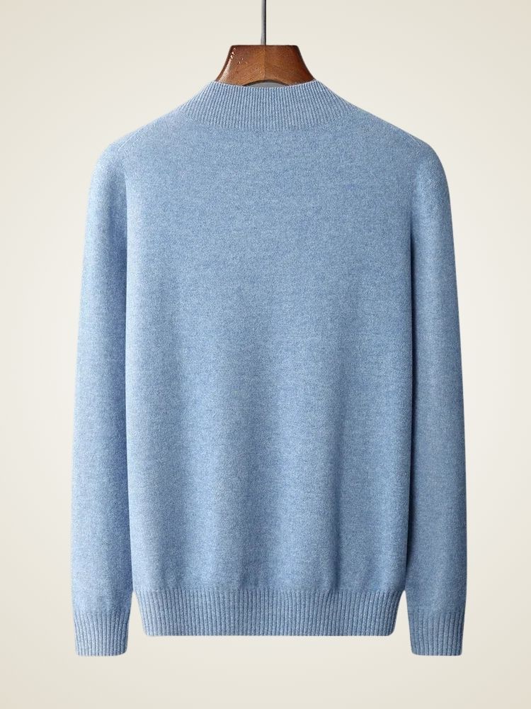 Aaron - Light Blue Crewneck Cashmere Sweater | The Cashmere Studio