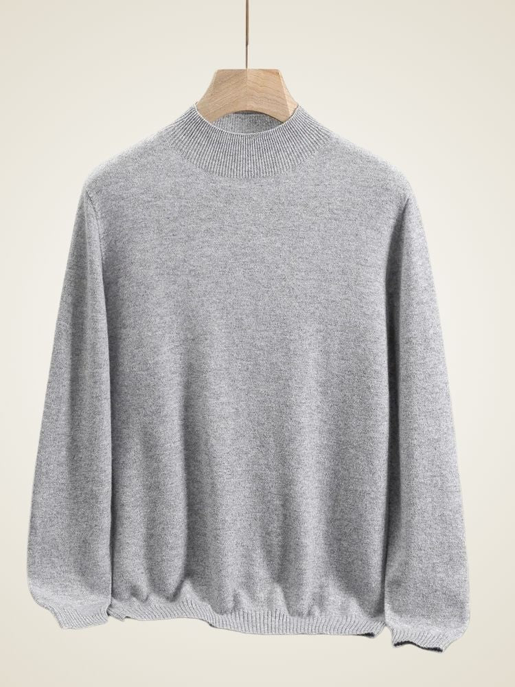 Aaron - Light Gray Crewneck Cashmere Sweater | The Cashmere Studio