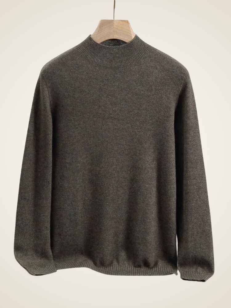 Aaron - Taupe Crewneck Cashmere Sweater | The Cashmere Studio