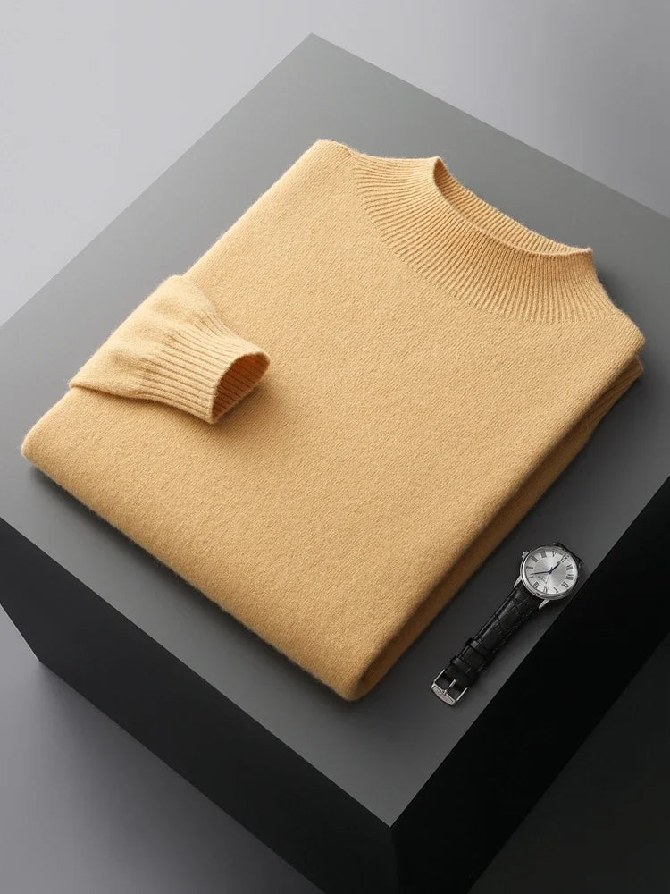 Aaron - Yellow Crewneck Cashmere Sweater | The Cashmere Studio