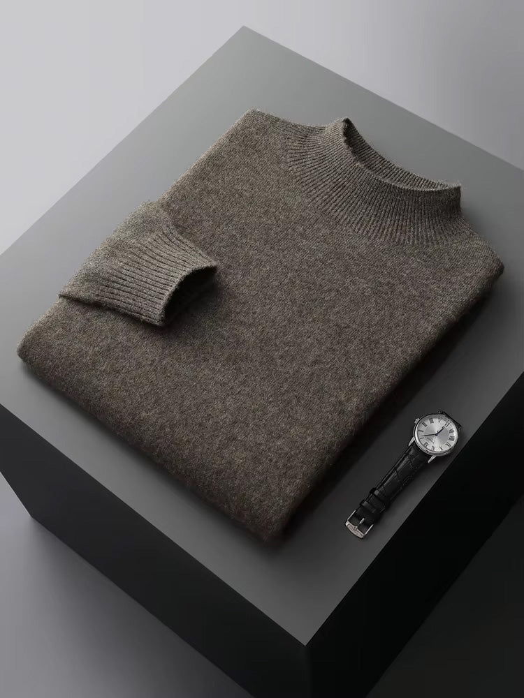 Aaron - Taupe Crewneck Cashmere Sweater | The Cashmere Studio