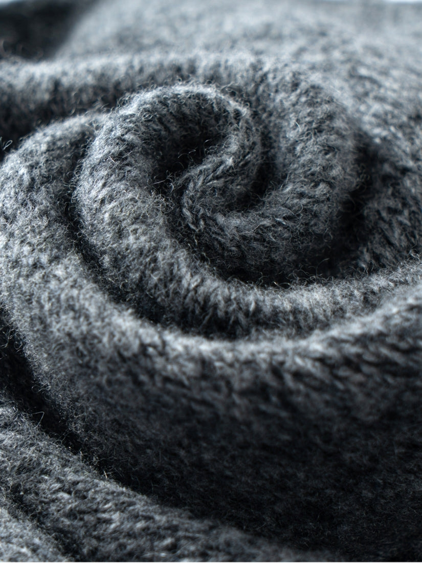 Alveria - Dark Gray Cashmere Silk Triangle Shawl | The Cashmere Studio