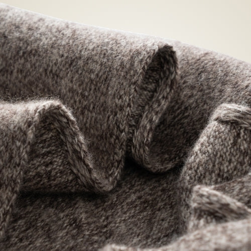 Alveria - Taupe Cashmere Silk Triangle Shawl | The Cashmere Studio
