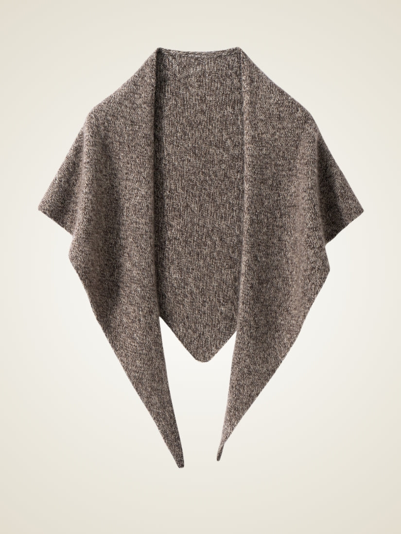 Alveria - Taupe Cashmere Silk Triangle Shawl | The Cashmere Studio
