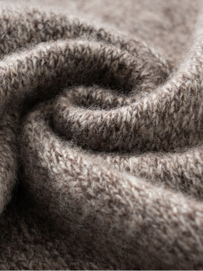 Alveria - Taupe Cashmere Silk Triangle Shawl | The Cashmere Studio
