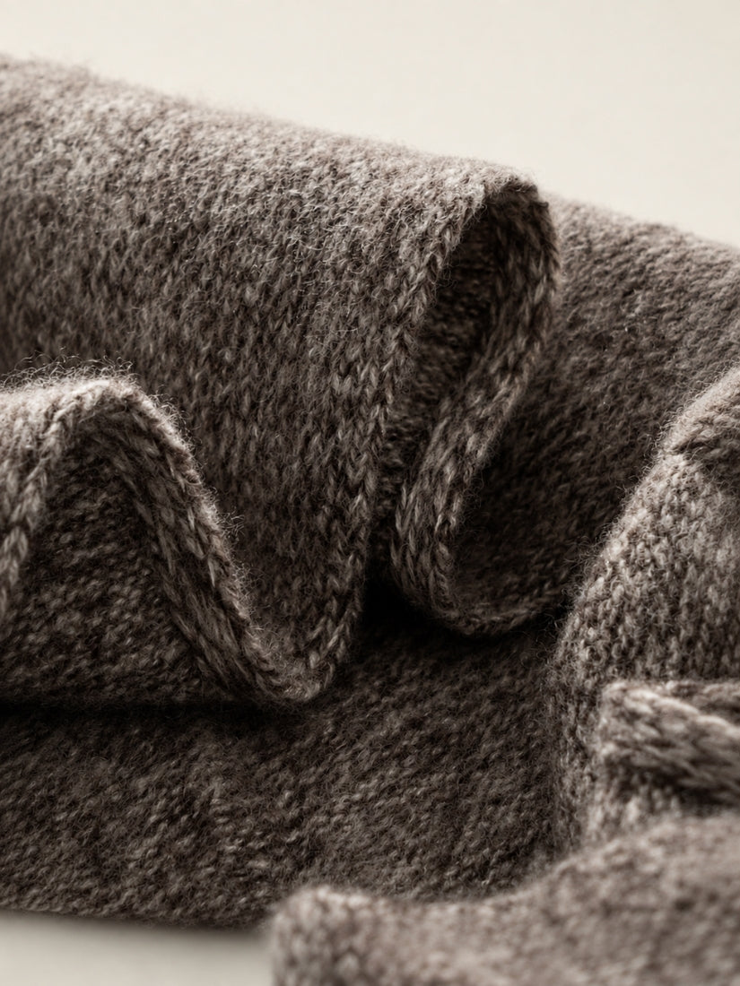 Alveria - Taupe Cashmere Silk Triangle Shawl | The Cashmere Studio
