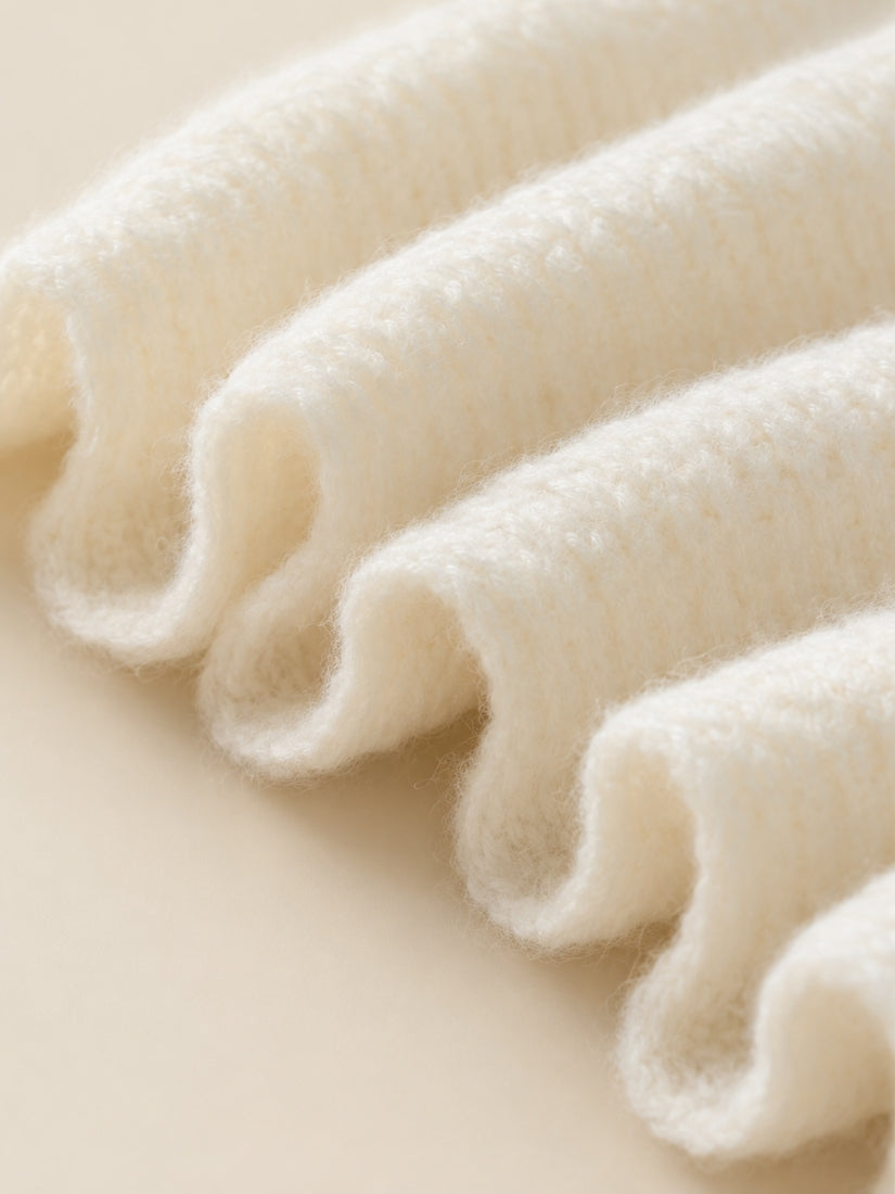 Amiel - Ivory Jacquard Cashmere Scarf | The Cashmere Studio