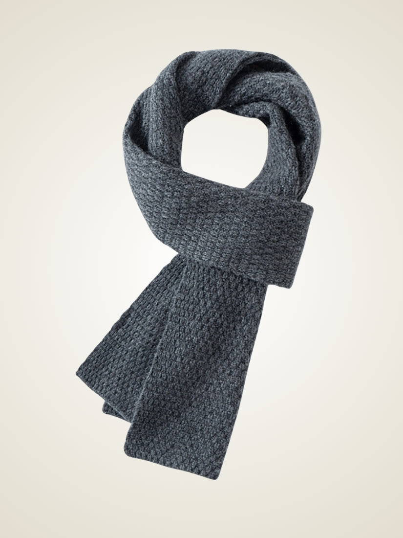Amiel - Gray Jacquard Cashmere Scarf | The Cashmere Studio
