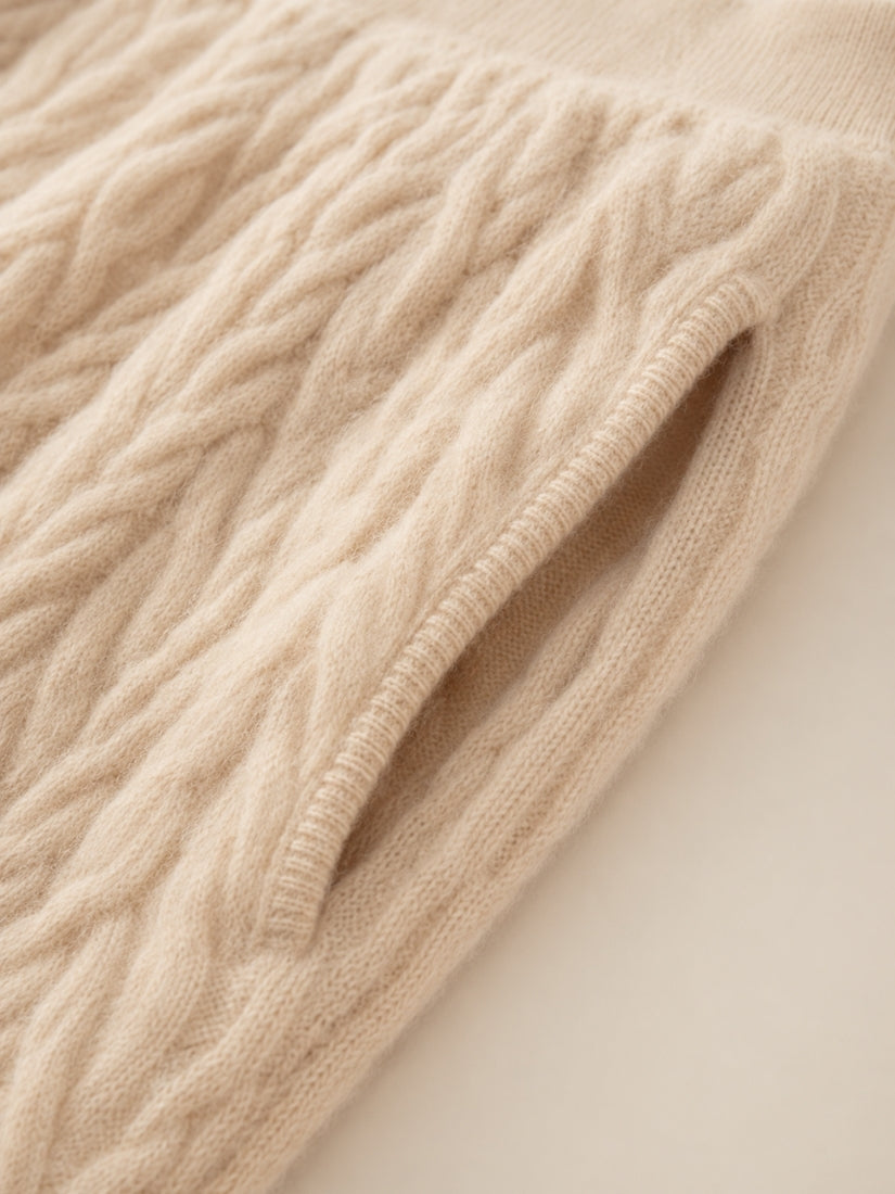 Amirelle — Cable-Knit Cashmere Pants | The Cashmere Studio