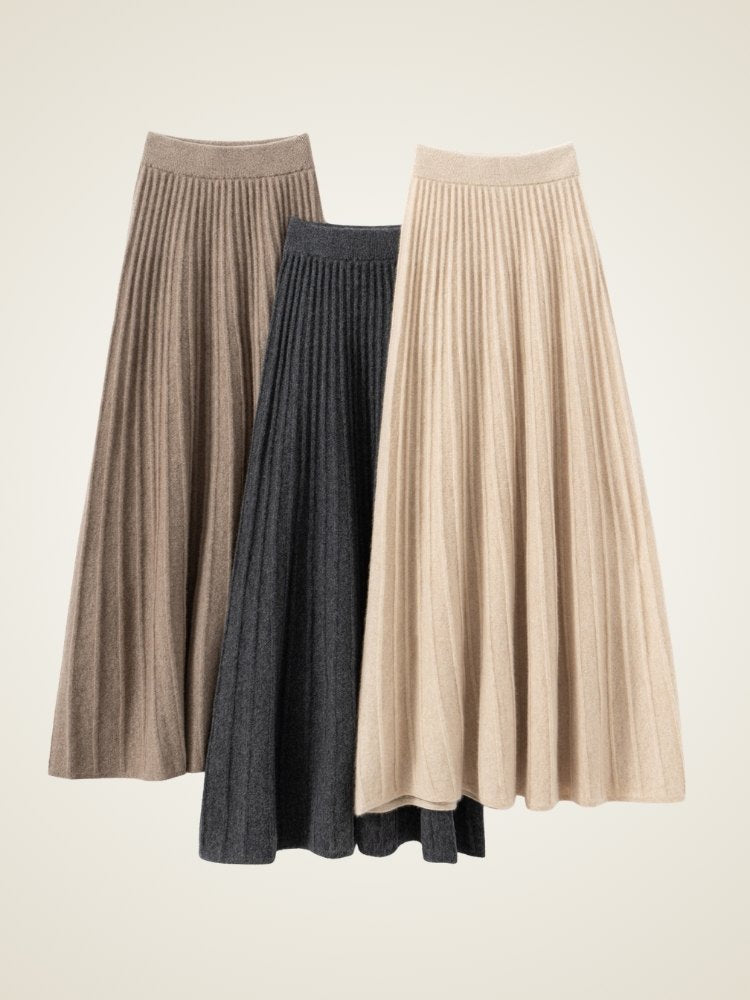 Amivelle -  Ribbed Cashmere Skirt | The Cashmere Studio