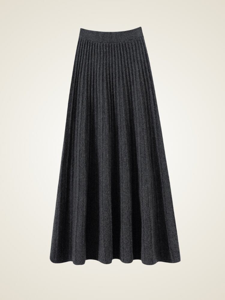 Amivelle -  Ribbed Cashmere Skirt | The Cashmere Studio