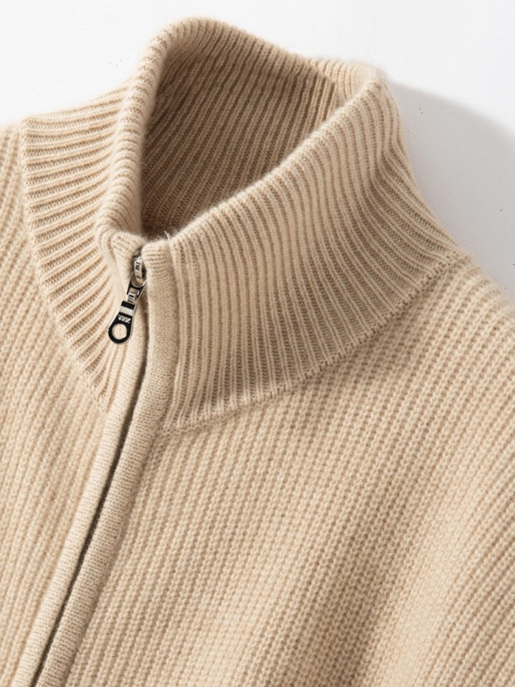 Arithia - Ribbed Zip Cashmere Vest | The Cashmere Studio