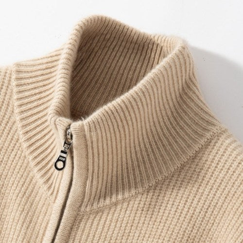 Arithia - Ribbed Zip Cashmere Vest | The Cashmere Studio