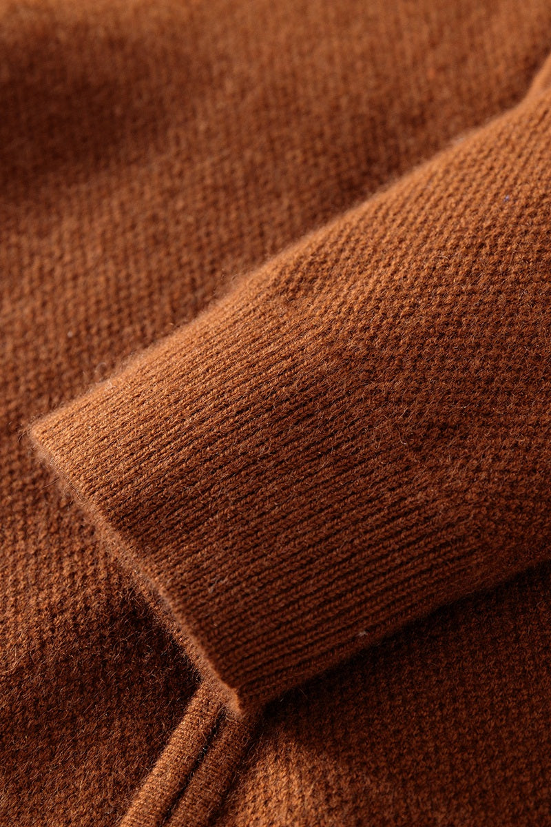 Aurian — Honeycomb Cashmere Hood & Zip Detail | The Cashmere Studio