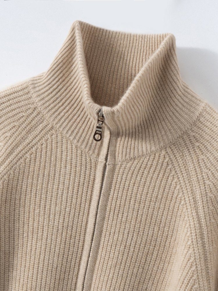 Lirendria - Ribbed Cashmere Cardigan | The Cashmere Studio