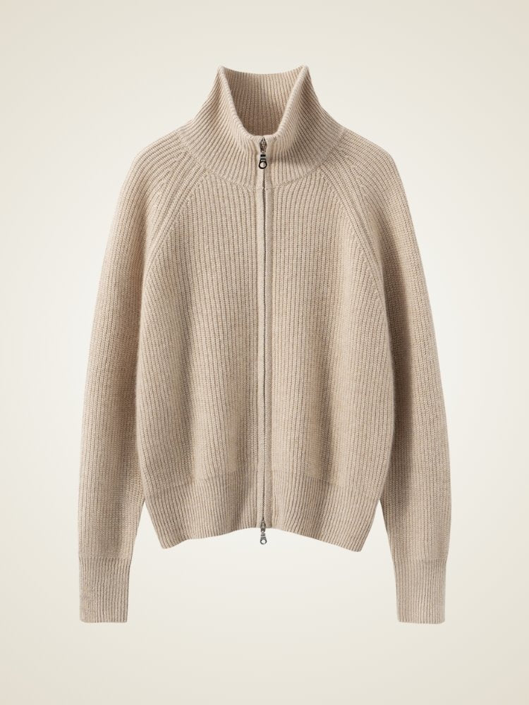 Lirendria - Ribbed Cashmere Cardigan | The Cashmere Studio