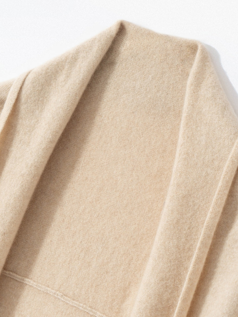 Avenia - Beige Cashmere Cape | The Cashmere Studio
