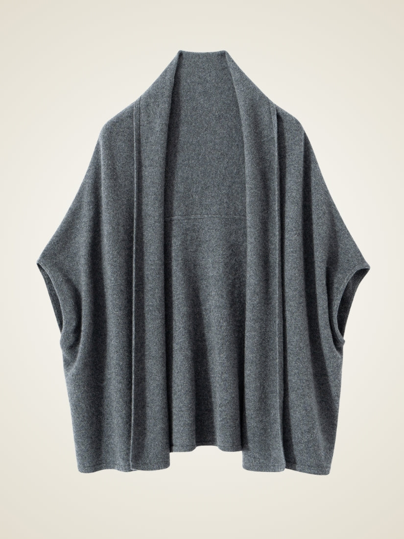 Avenia - Gray Cashmere Cape | The Cashmere Studio