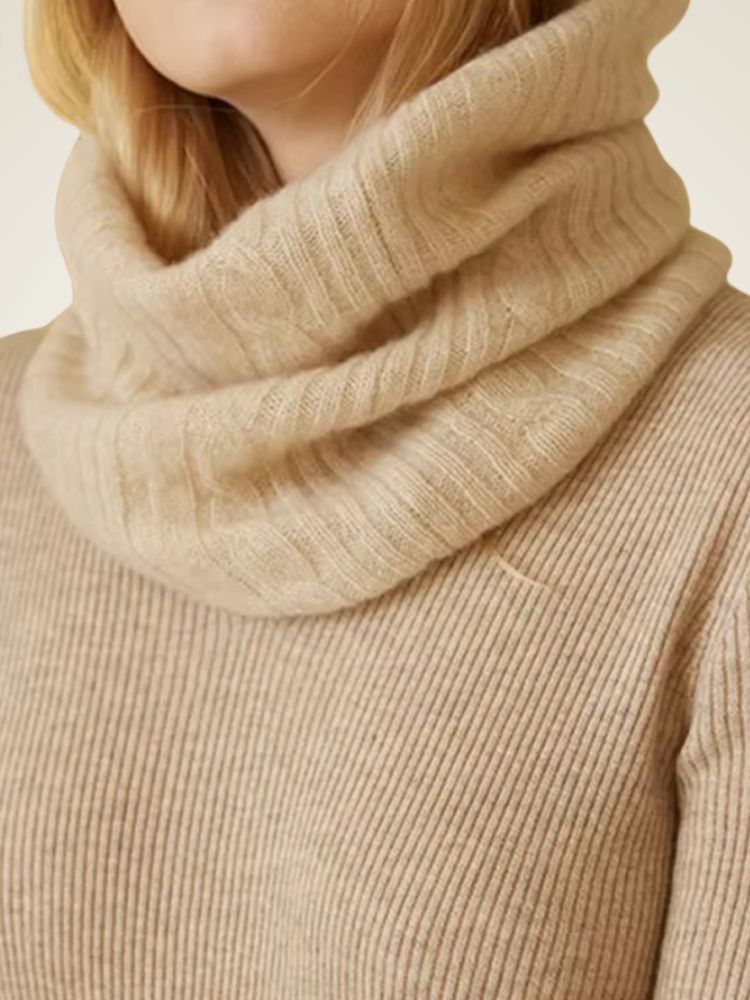 Josie - Beige Tube Scarf Cashmere | The Cashmere Studio