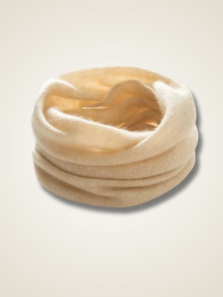 Imani - Beige Cashmere Tube Scarf | The Cashmere Studio