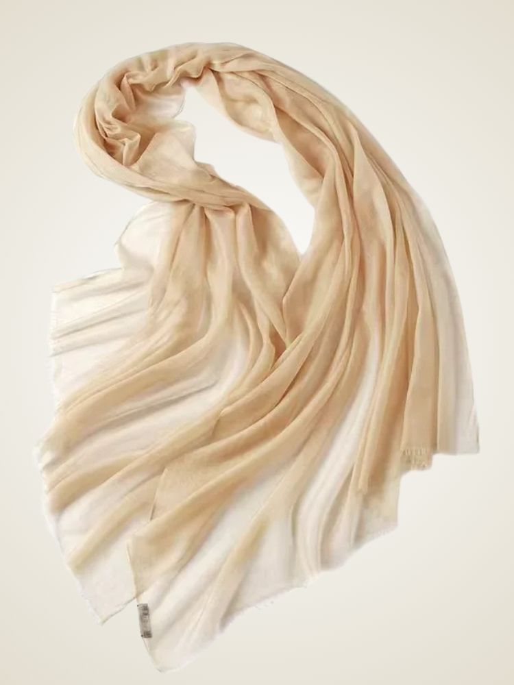 Kaia - Beige Cashmere Scarf Pashmina | The Cashmere Studio