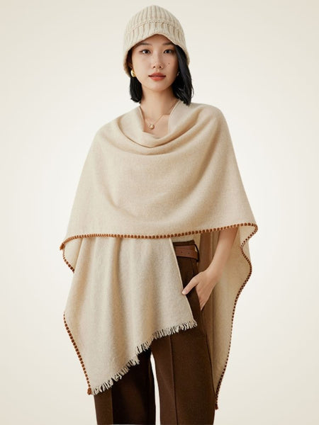 Niva - Cashmere Shawl Poncho | The Cashmere Studio