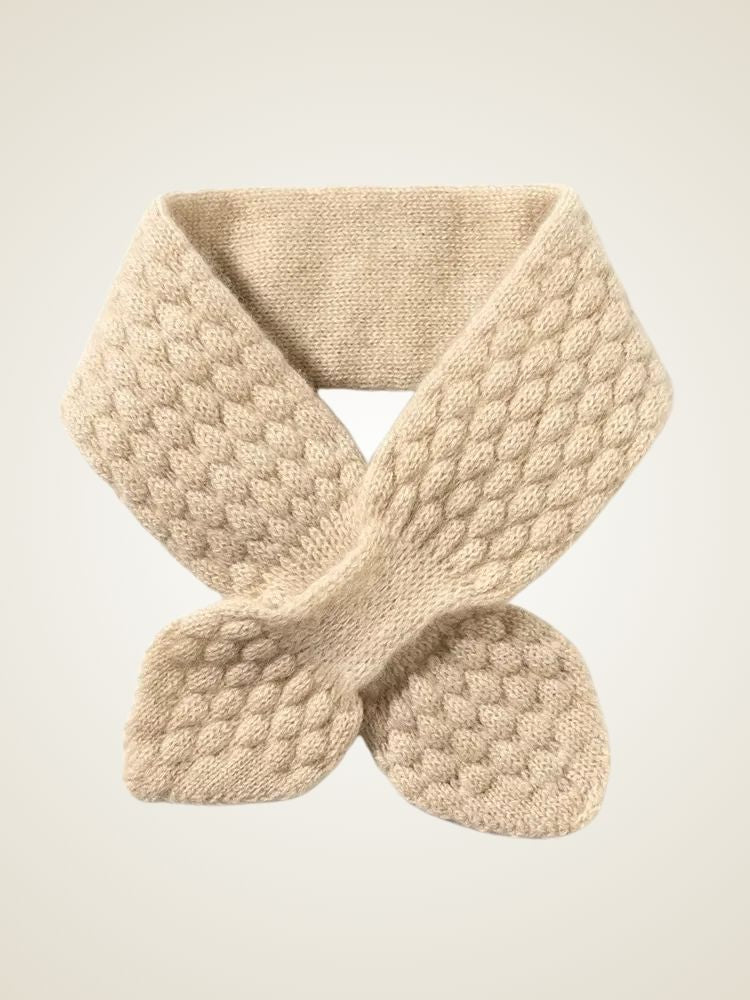 Lyla - Beige Cashmere Pull Through Scarf | The Cashmere Studio